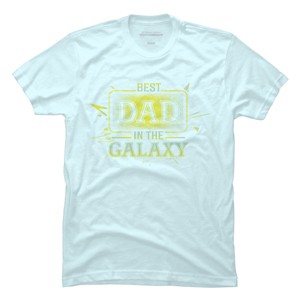 Men's Design By Humans Best Dad In Galaxy Badge By AmusingDesignCo T-Shirt - 1 of 2