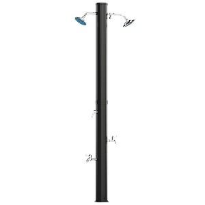 Outsunny 9.2 Gallon Slolar Heated Outdoor Shower with 2 Free-Rotating Shower Heads and 2 Foot Showers - 1 of 4