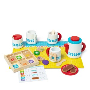 Melissa & Doug  22-Piece Steep and Serve Wooden Tea Set - Play Food and Kitchen Accessories - 1 of 4