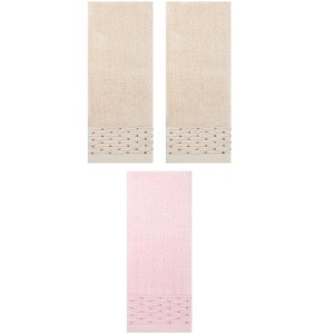 REGALWOVEN 3 Pack Embroidery Pattern Cotton Hand Towels for Bathroom, Kitchen 14" x 30" - 1 of 4