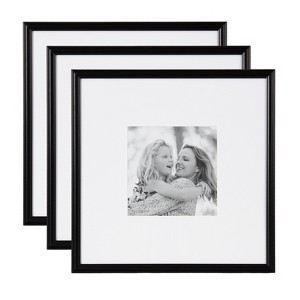 Kate & Laurel All Things Decor 16"x16" Matted to 8"x8" Adlynn Photo Frame Set Black - 1 of 4