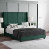 Emma and Oliver Upholstered Platform Bed with Vertical Channel Stitch Detail and Engineered Wood Frame - No Box Spring Required - 2 of 4