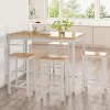 Hooseng Rustic Farmhouse 5-Piece Dining Room Table Set, 4-Person Small Space Dinig Table Set with MDF Top, Metal Frame, Standard Height Bar Table Set - 2 of 4
