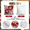 Lomsoe 2pcs Christmas Throw Pillow Covers Red Snowflake Designs,Winter Holiday Party Cushion Case for Bedroom Sofa Decor. - 4 of 4