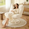 Oversize 360° Swivel Plush Lounge Chair with Metal Rocking Base, Winter Rattan Rocking Papasan Chair with 6.3" Comfy Deep Seat Thick Cushion - 2 of 4