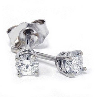 Pompeii3 1/5ct Round Diamond Studs Earrings 14K White Gold