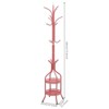 YIYIBYUS Modern Metal Coat Rack Stand with Double Layer Basket, Freestanding Coat Rack with 12 Hooks - 3 of 4
