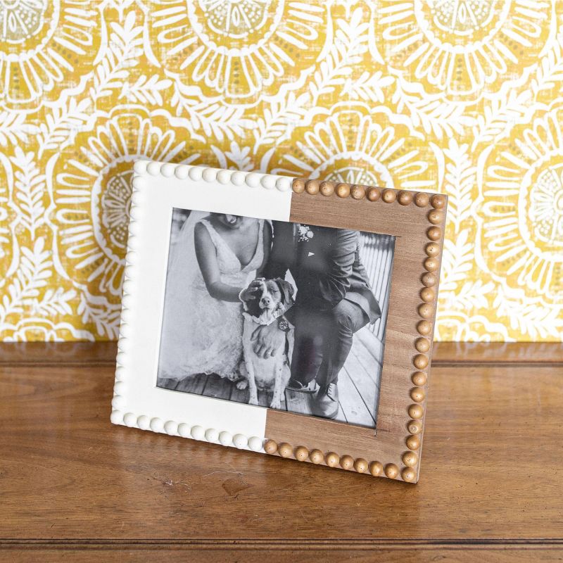 8X10 Inch Beaded Picture Frame White Dipped Wood, MDF & Glass by Foreside Home & Garden, 2 of 7