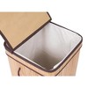 BirdRock Home Bamboo Square Laundry Hamper with Lid and Cloth Liner - Natural - 3 of 4