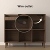 HDZNVF Record Player Stand with Open Vinyl Storage, Record Player Table for Vinyl Holds Up to 550 Albums Walnut - 3 of 4