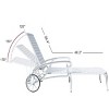 Vintage 5-Level All-weather Cross Weave Chaise Lounge Chairs,1pcs Patio Reclining Chair With Adjustable Foot Pads -Maison Boucle - 3 of 4