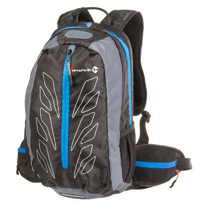 M-Wave|Compact Cycling Backpack with Rigid Spine and Hydration Outlets, Black