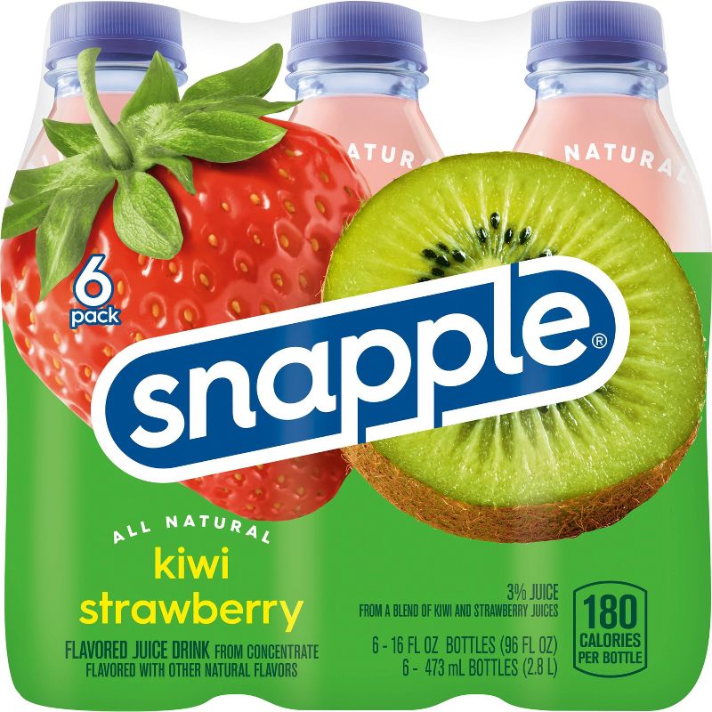 Snapple Kiwi Strawberry Juice Drink - 6pk/16 fl oz Bottles, 6 of 12