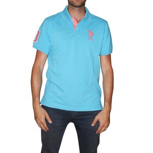 U.S. Polo Assn. Men's Short-Sleeve Polo Shirt with Applique, Casual Summer Slim Fit Polo Shirt with Contrast Color - 1 of 2