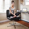 Emma and Oliver Wide Mid-Back Armless Stationary Swivel Office Chair with Padded Upholstered Back/Seat, Adjustable Height, and Sturdy Frame - image 2 of 4