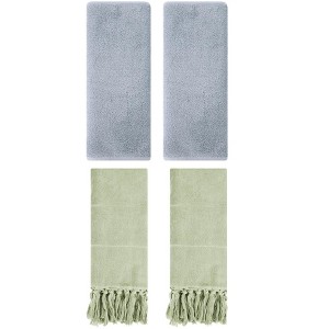 REGALWOVEN 4 Pcs Cotton Bathroom Hand Towels - 1 of 4