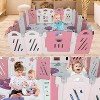 ORRD 16+2 Panel Baby Playpen - Foldable Playard with Safety Gate, Adjustable Shape for Kids (Pink+White) - 2 of 4