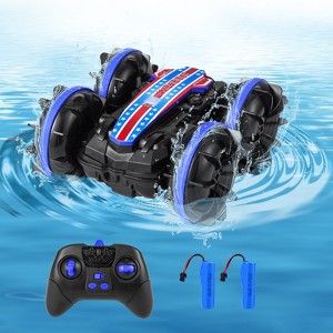 Amphibious Remote Control Car, 2.4 Ghz Rotating 360°IPX7 Waterproof 4WD Stunt Vehicle, for 3-12 Years Kids Gifts - 1 of 4