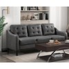Okak Modern Casual Sofa Set 2pc with Thick Button Tufted Cushion , Solid Wood Legs Polished Microfiber Couch 5 Seat for Apartments, living Room, Gray - 2 of 4