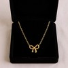 Anna-Kaci Women's Bow Pendant Necklace with Polished Metal Finish and Minimalist Chain Design for Everyday Feminine Style - Gold - 2 of 4