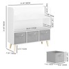 KTMBDW Kids Bookshelf with 3 Fabric Bins, Kids Bookcase with Storage for Toys and Books, Toddler Book Organizer Shelf for Playroom, Nursery, White - 4 of 4