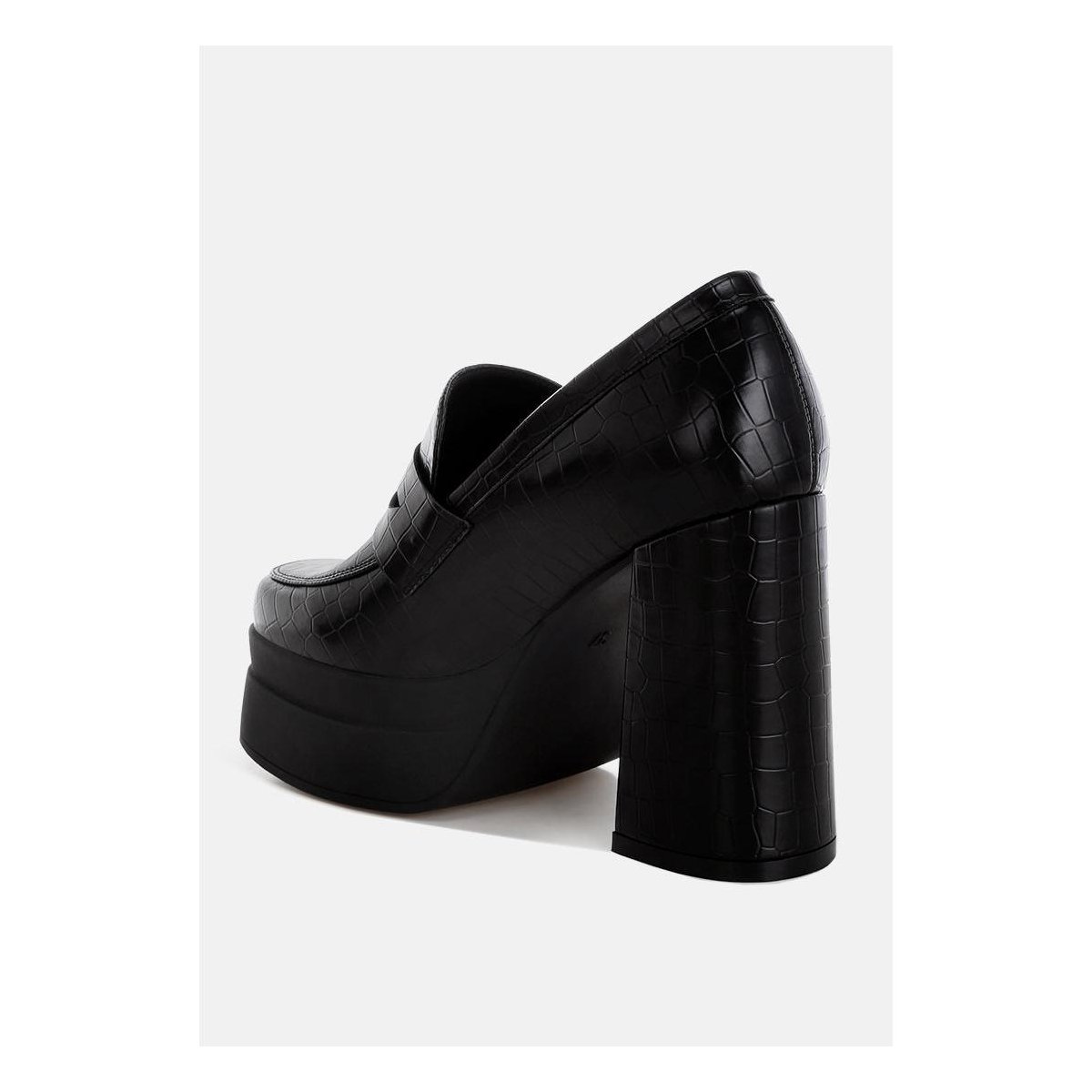 Женские туфли London Rag Womens Edwina Chunky Penny Strap Heeled Loafers 10 — фото 3