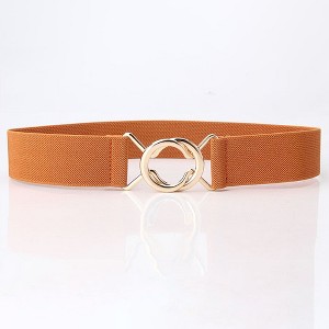 Anna-Kaci Women's Stylish Elastic Waist Belt with Golden O - Ring Buckle - 1 of 4