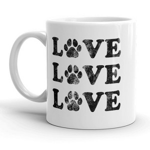 Crazy Dog T-Shirts Love Love Love Paw Mug Funny Pet Dog Coffee Cup - 11oz - 1 of 4