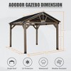 Aoodor Wood Gazebo, Outdoor Upgrade Cedar Wooden Frame Gazebo with Single Galvanized Steel Roof - 3 of 4