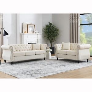 TiramisuBest 3-seater + 2-seater Combination sofa,Beige - 1 of 4