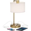 360 Lighting Colby 21" High Small Modern Desk Lamps Set of 2 USB Port AC Power Outlet Smart Socket Gold Metal Home Office Living Room Charging - 3 of 4