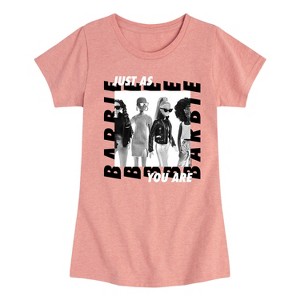 Girls' - Barbie - Just As You Are Dolls Fitted Short Sleeve Graphic T-Shirt - 1 of 4