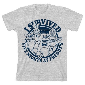 Five Nights at Freddy's I Survived Boy's Heather Grey T-shirt - 1 of 1