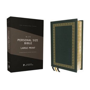 Niv, Personal Size Bible, Large Print, Premium Goatskin Leather, Green, Premier Collection, Black Letter, Gauffered Edges, Comfort Print - 1 of 1