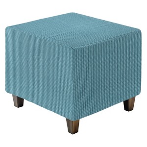 Unique Bargains Square Jacquard Ottoman Slipcover with Elastic Bottom for Furniture Protector - 1 of 4