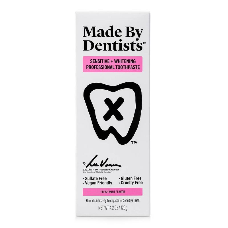 Made By Dentists Sensitive + Whitening Toothpaste - Fluoride Anticavity Toothpaste - Fresh Mint Flavor - 4.2oz, 1 of 8