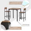 NicBex 3 Piece Bar Table Set for 2 Industrial Square Counter Height Dining Table Set with 2 Steel Legs Bar Stools - 4 of 4