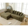 TiramisuBest Oversized Corduroy L Shaped Sofa  Modular sofa Left Chaise Eight Pillows Two Piece Corner Couch - 2 of 4