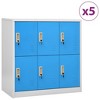 vidaXL Locker Cabinet Set, Secure Steel Organizer for Schools, Offices, Gray and Blue, Easy Assembly Required, 5pcs - 2 of 4