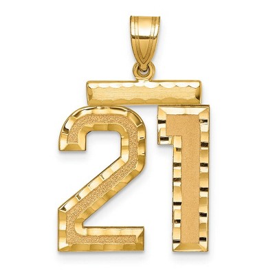 Black Bow Jewelry 14k Yellow Gold, Varsity Collection, Large D/C Pendant Number 21