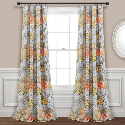 Ivana Floral Room Darkening/Light Filtering Window Curtain Panel Set, Lush  Decor