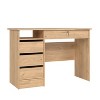 HomeStock Home Office Writing Desk with 4 Drawers and Open Shelf in Jackson Hickory - 2 of 4