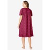 Dreams & Co. Plus Size Short Floral Print Cotton Gown - 3 of 4