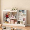 Gulches White Kids Bookshelf Toy Storage 3 Tier 4 Tier Stepped Montessori Organizer Stuffed Animal Holder Anti Tipping For Nursery Playroom - 4 of 4