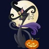 Junior's Design By Humans Bewitching Black Halloween Kitty Cat By LittleBunnySunshine T-Shirt - 2 of 3