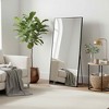 MAYEERTY Aluminum Full-Length Mirror 71x32in, Black, Right Angle, Tempered Glass, With Stand - 2 of 4