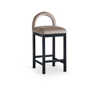 Meridian Furniture,Conrad Taupe Velvet Counter Stool - 1 of 4