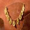 Ross-Simons Italian 18kt Gold Over Sterling Leaf Station Necklace Size 18 - 3 of 4