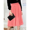 Women's High Waist Pleated A-Line Midi Skirt - Swing Flare Design A-blush - 2 of 4