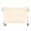 Saro Lifestyle Knitted Zig Zag Fringed Throw Pillow Cover, 16"x24", Blue - 2 of 3